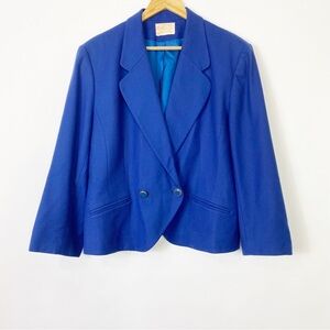 Pendleton Classic Blue Coat Blazer Virgin Wool Sleek Professional Work Size 16